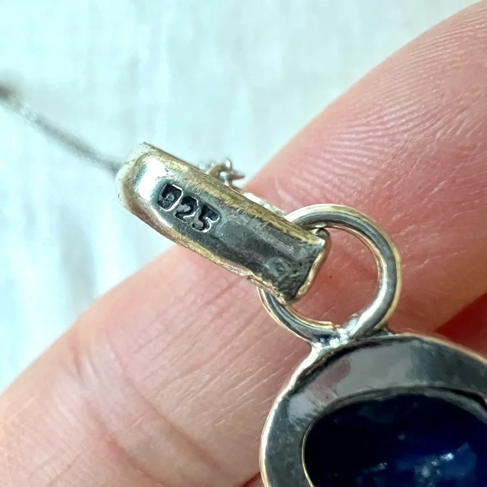 925 Long Elegant Spiritual Sodalite Pendant Necklace